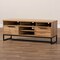 Baxton Studio Reid Industrial Oak Finished Wood and Black Metal 2-Drawer TV Stand 162-10294 - alternate 8